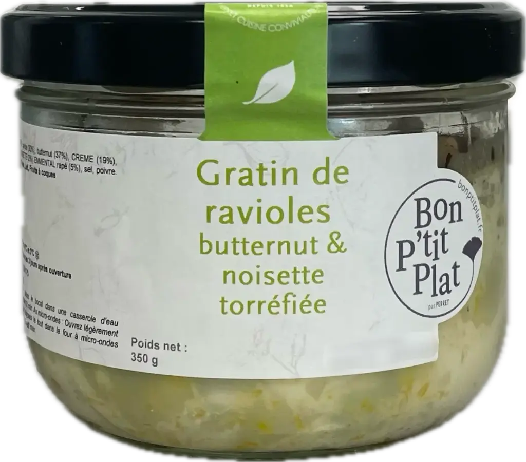 Gratin de ravioles butternut & noisette torréfiée