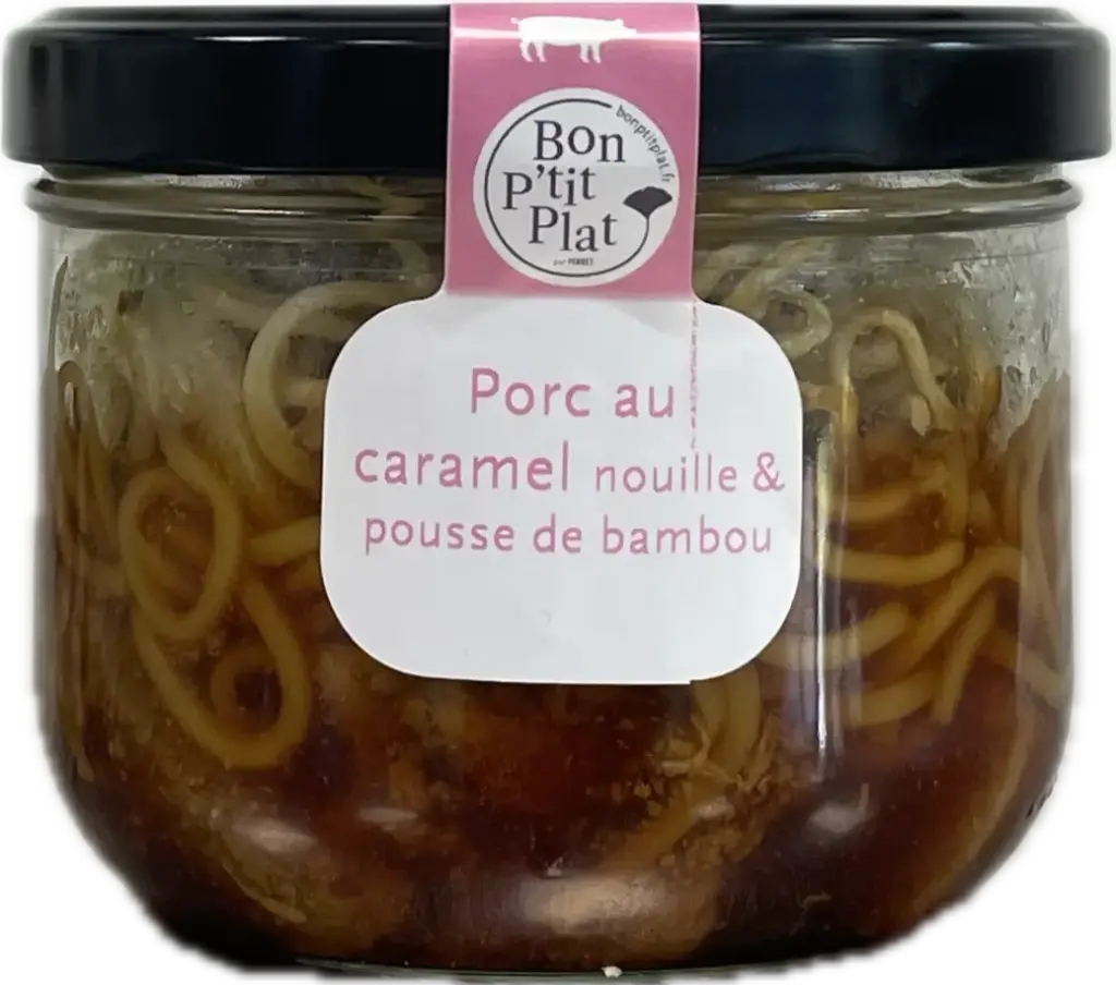 Porc au caramel nouille & pousse de bambou