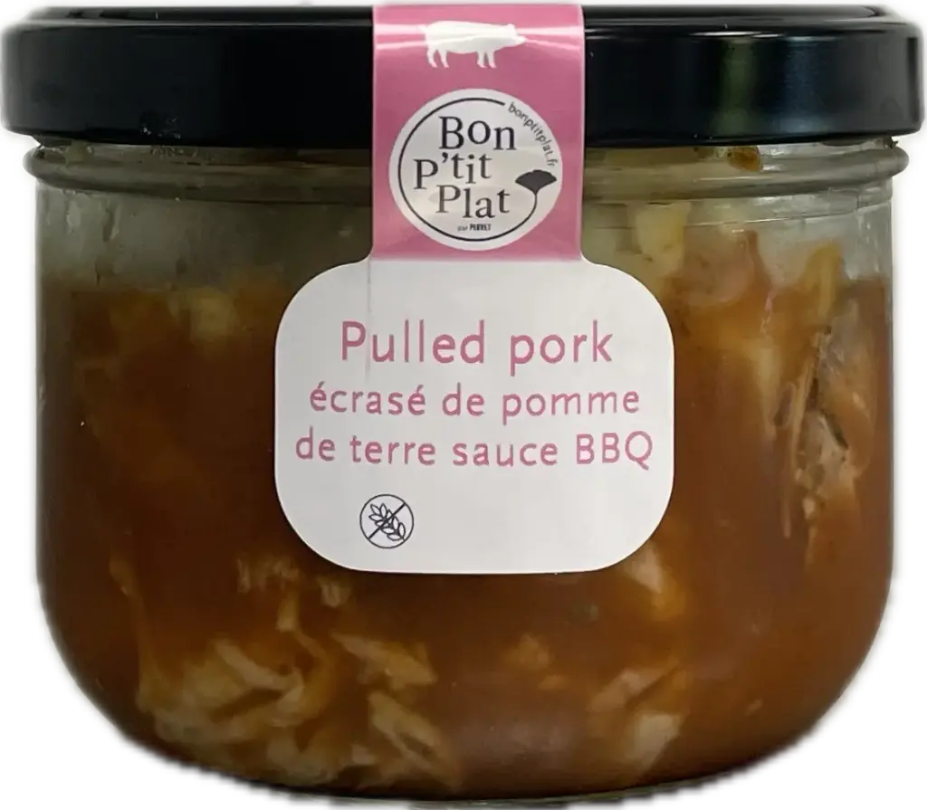 Pulled pork écrasé de pomme de terre sauce BBQ
