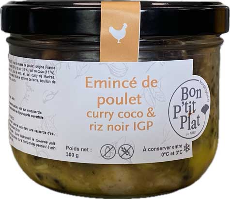 Emincé de poulet curry coco & riz noir IGP
