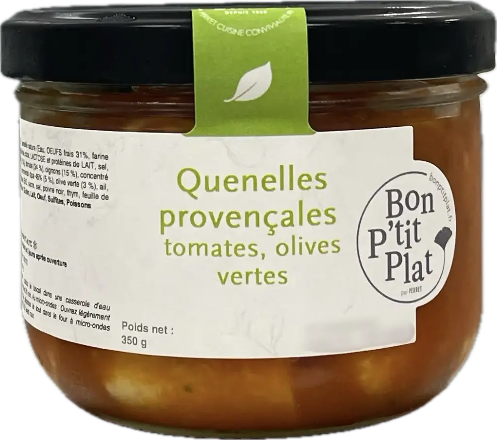 Quenelles provençales tomates, olives vertes
