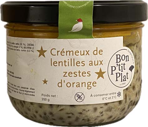 Crémeux de lentilles aux zestes d'orange
