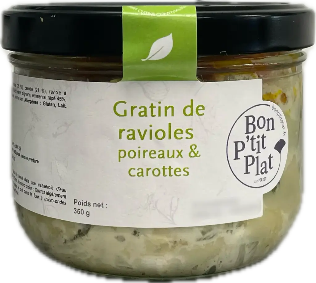 Gratin de ravioles poireaux & carottes