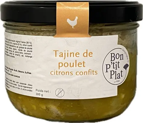 Tajine de poulet  citrons confits