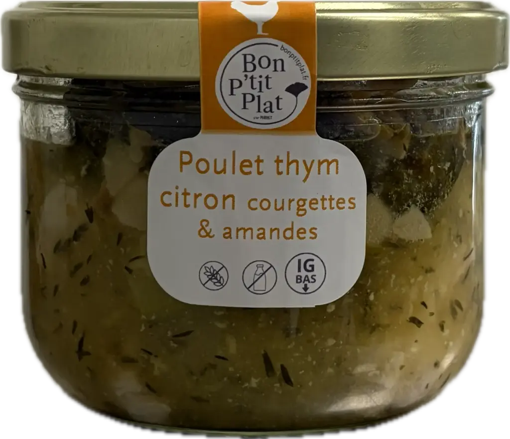 Poulet thym citron courgettes & amandes