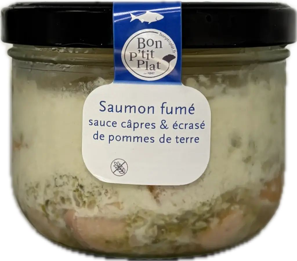 Saumon fumé sauce câpres & écrasé de pommes de terre