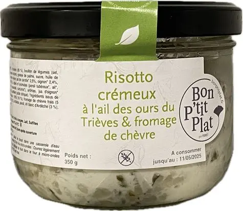 Risotto crémeux à l'ail des ours du Trièves & fromage de chèvre