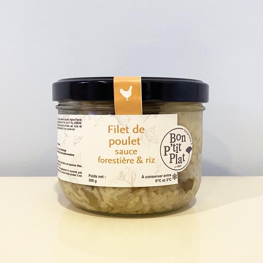 Filet de poulet sauce forestière & riz