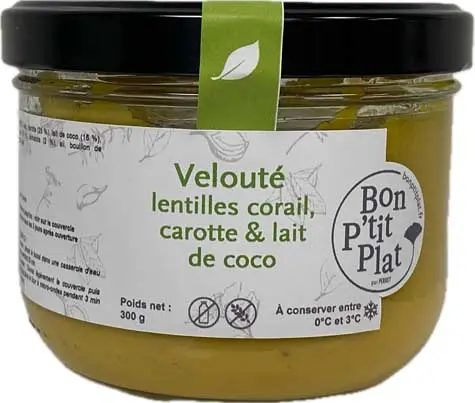 Velouté lentilles corail, carotte & lait de coco