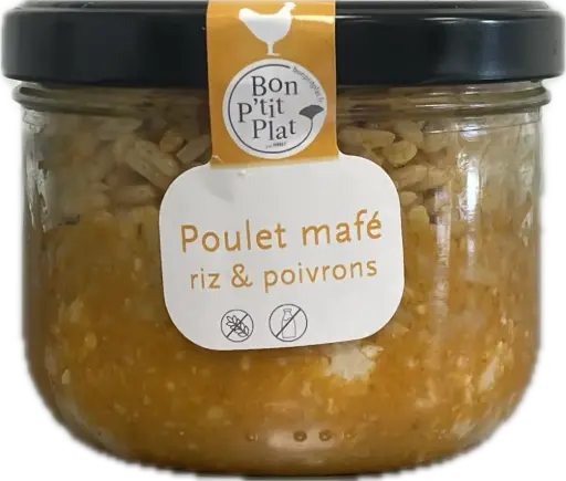 Poulet mafé riz & poivrons