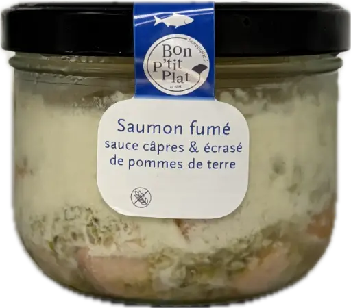 Saumon fumé sauce câpres & écrasé de pommes de terre