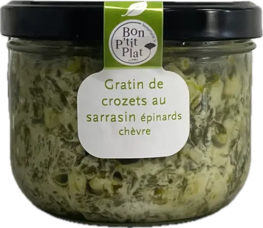 Gratin de crozets au sarrasin épinards chèvre
