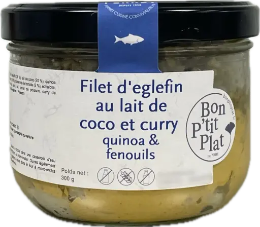 Filet d'eglefin au lait de coco et curry quinoa & fenouils