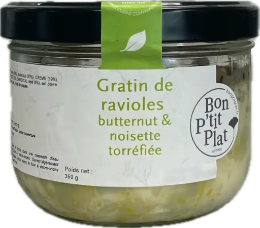 Gratin de ravioles butternut & noisette torréfiée