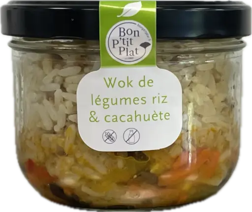 Wok de légumes riz & cacahuète