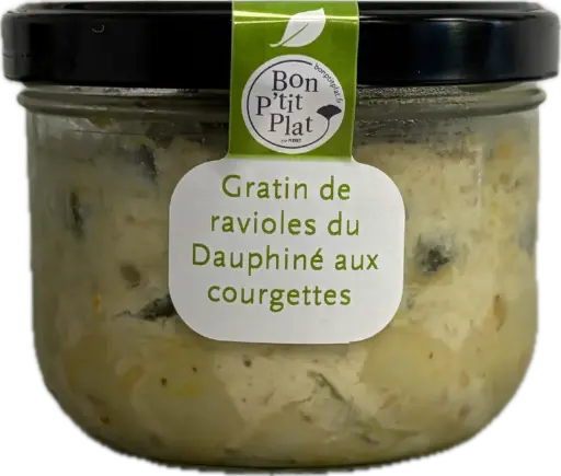 Gratin de ravioles du Dauphiné aux courgettes 