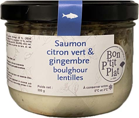 Saumon citron vert & gingembre boulghour lentilles