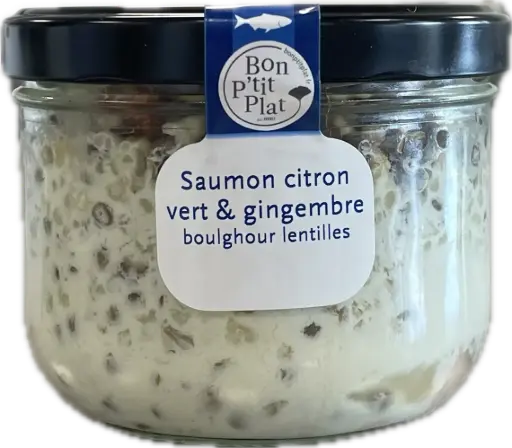 Saumon citron vert & gingembre boulghour lentilles
