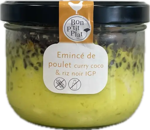 Emincé de poulet curry coco & riz noir IGP