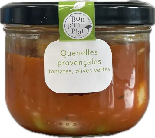 Quenelles provençales tomates, olives vertes