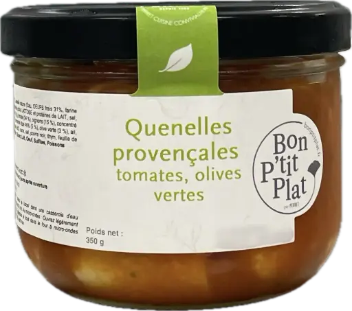 Quenelles provençales tomates, olives vertes