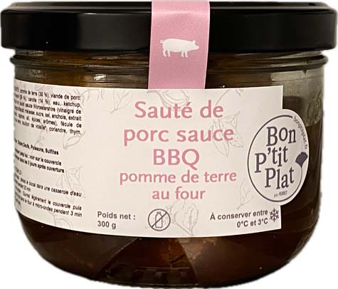 Sauté de porc sauce BBQ pomme de terre au four